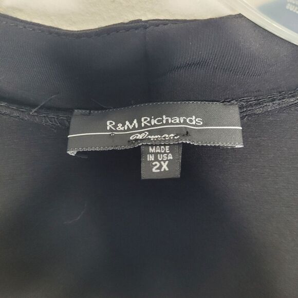 R&M Richards black sparkly open front special occasion cardigan Size 2x NWT - Picture 4 of 8